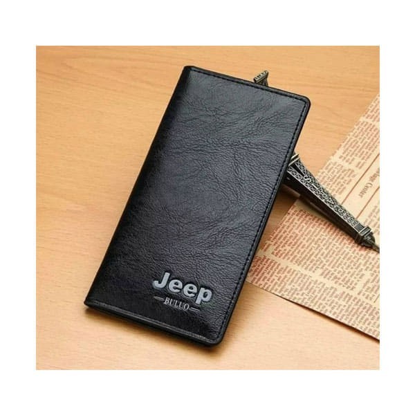 Jeep Black Long Artificial Leather Wallet for men