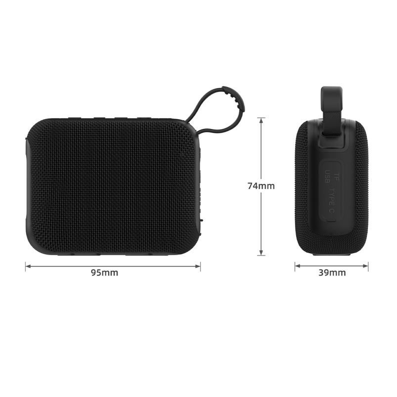 Portable Speaker Wireless Mini Fabric Audio Box Rechargeable Stereo Sound With Strap For Travel Camping