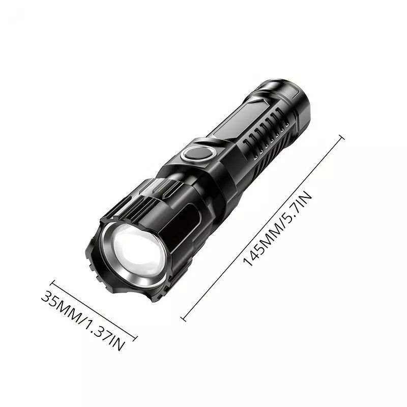 Super Bright Edc Telescopic Zoom Linterna 3 Lighting Modes Lanterns USB Rechargeable LED Torch Light Tactical Flashlight