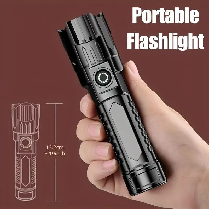 Super Bright Edc Telescopic Zoom Linterna 3 Lighting Modes Lanterns USB Rechargeable LED Torch Light Tactical Flashlight