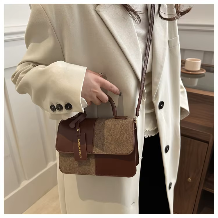 2026 New Woman's Handbags Stitching Color Lady's Shoulder Bags Fashion Woman's Crossbody Bags